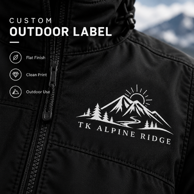 Custom Heat Transfer Logo Labels for Outdoor Jackets and Performance Sportswear